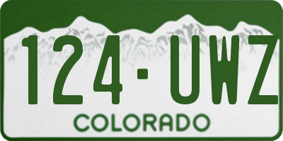 CO license plate 124UWZ