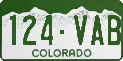 CO license plate 124VAB