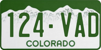 CO license plate 124VAD