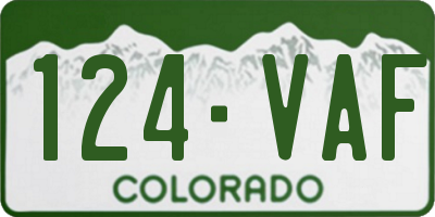 CO license plate 124VAF