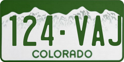 CO license plate 124VAJ