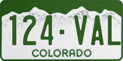 CO license plate 124VAL