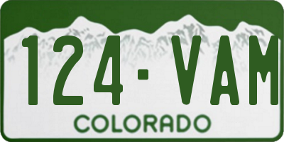 CO license plate 124VAM