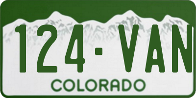 CO license plate 124VAN