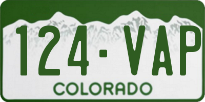 CO license plate 124VAP