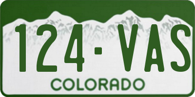 CO license plate 124VAS