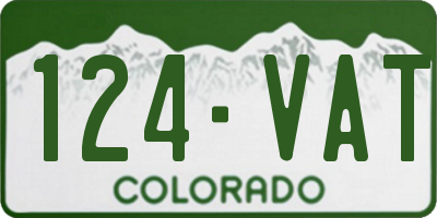 CO license plate 124VAT
