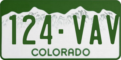 CO license plate 124VAV