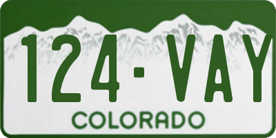 CO license plate 124VAY
