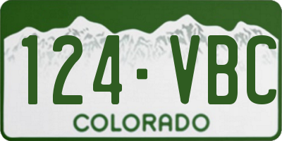 CO license plate 124VBC