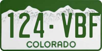 CO license plate 124VBF