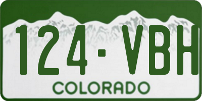 CO license plate 124VBH