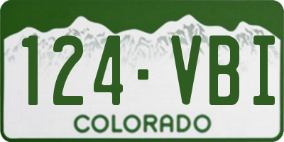 CO license plate 124VBI
