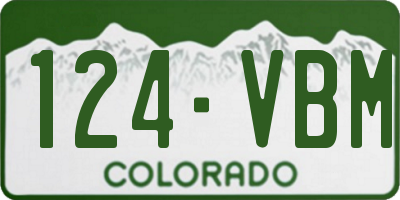 CO license plate 124VBM