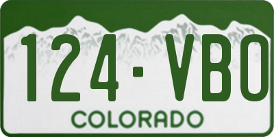 CO license plate 124VBO