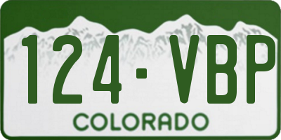 CO license plate 124VBP
