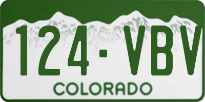 CO license plate 124VBV