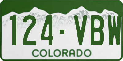 CO license plate 124VBW
