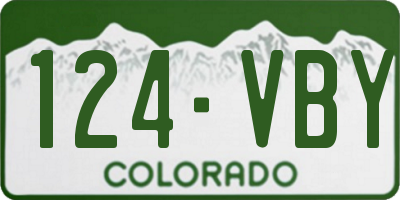 CO license plate 124VBY
