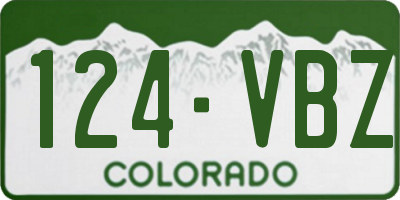 CO license plate 124VBZ