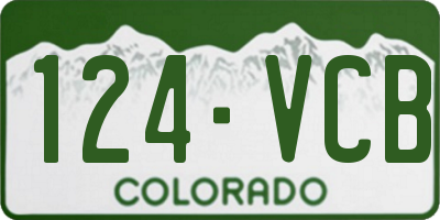 CO license plate 124VCB