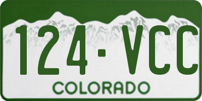 CO license plate 124VCC