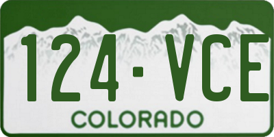 CO license plate 124VCE