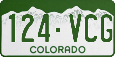 CO license plate 124VCG