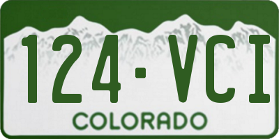 CO license plate 124VCI