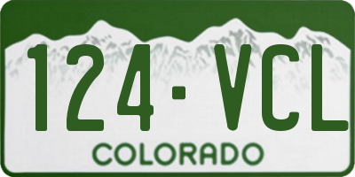 CO license plate 124VCL