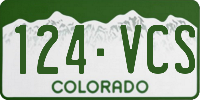 CO license plate 124VCS