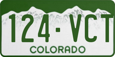 CO license plate 124VCT