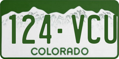 CO license plate 124VCU