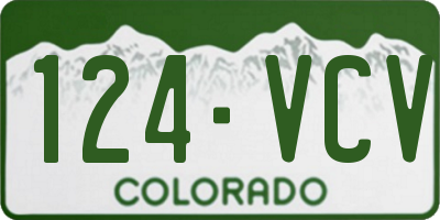 CO license plate 124VCV