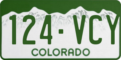 CO license plate 124VCY