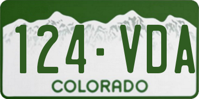 CO license plate 124VDA