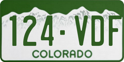 CO license plate 124VDF