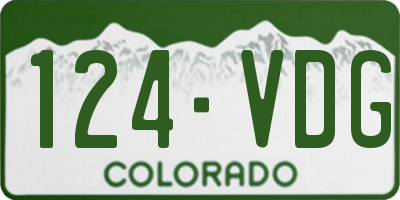 CO license plate 124VDG