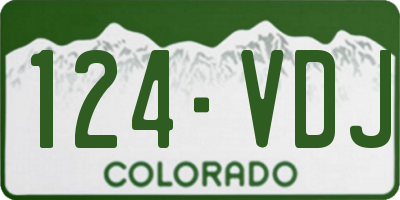 CO license plate 124VDJ
