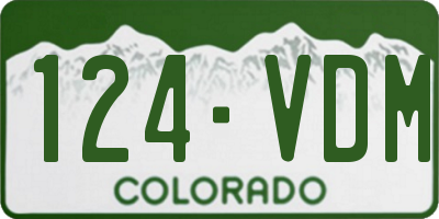 CO license plate 124VDM