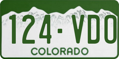 CO license plate 124VDO