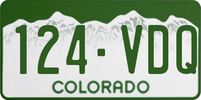 CO license plate 124VDQ