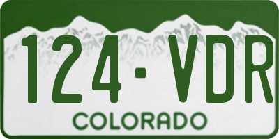CO license plate 124VDR