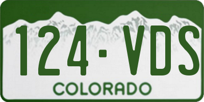 CO license plate 124VDS