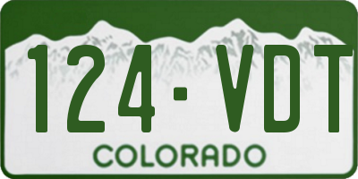 CO license plate 124VDT
