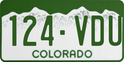 CO license plate 124VDU