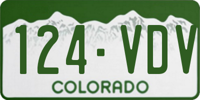 CO license plate 124VDV