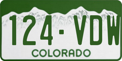 CO license plate 124VDW