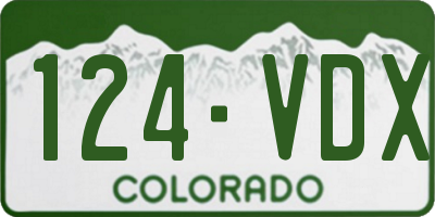 CO license plate 124VDX