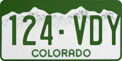 CO license plate 124VDY